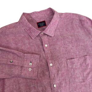 Untuckit NWOT Men's Linen Wrinkle Resistant Button Down Shirt Size XXXL Lavender